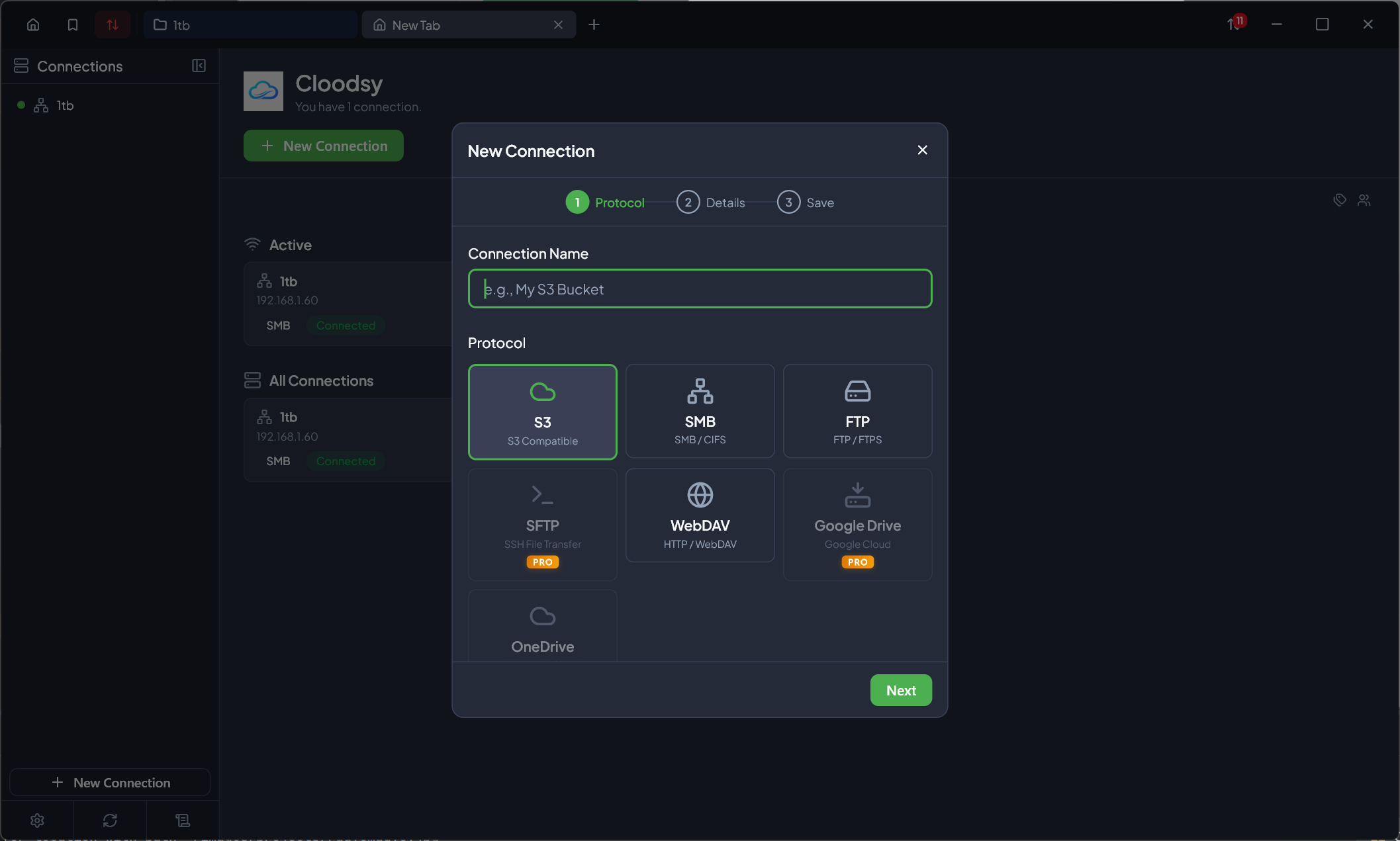 Cloodsy authentication screen with login form and social sign-in options